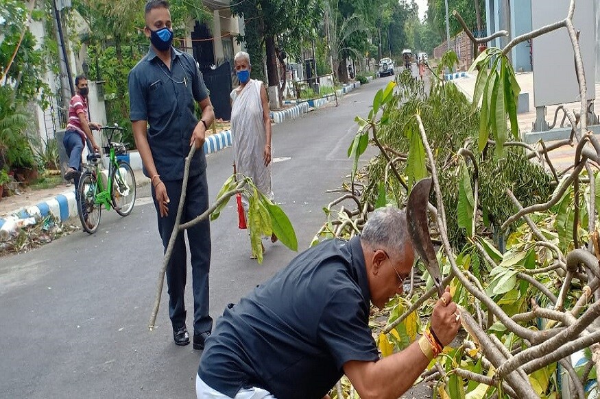 *বুধবার সকালে প্রাতঃভ্রমণে বেরিয়ে রাস্তায় পড়ে থাকা সেইসব গাছ সরালেন বিজেপির রাজ্য সভাপতি তথা খড়গপুরের সাংসদ দিলীপ ঘোষ । *বুধবার সকালে প্রাতঃভ্রমণে বেরিয়ে রাস্তায় পড়ে থাকা সেইসব গাছ সরালেন বিজেপির রাজ্য সভাপতি তথা খড়গপুরের সাংসদ দিলীপ ঘোষ ।