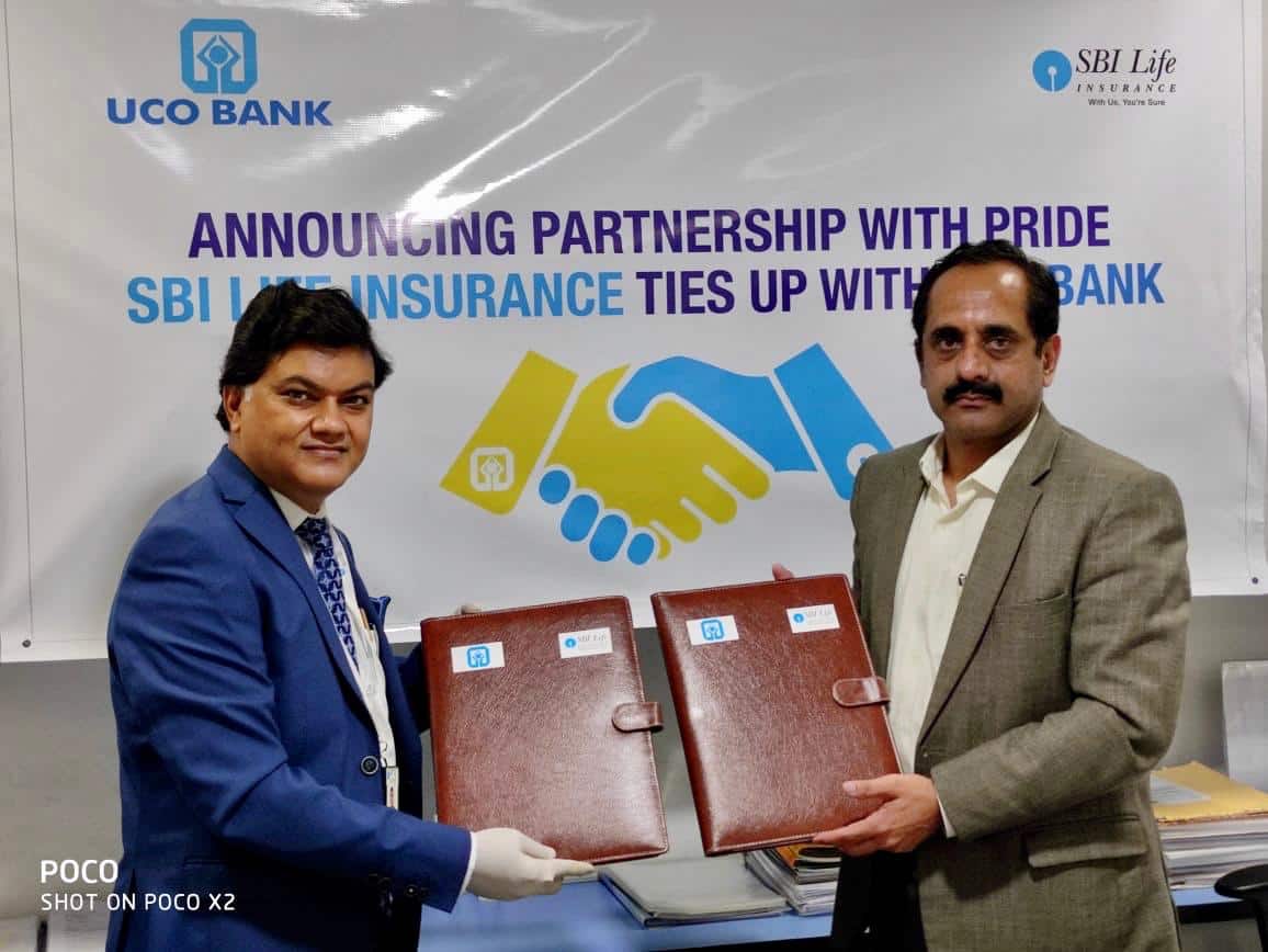 The agreement signed by Mr. Nidhu Saxena, General Manager-Retail Banking, MSME & Bancassurance Business, UCO Bank and Mr. Ashwani Kumar Shukla, Regional Director-Kolkata region, SBI Life Insurance.