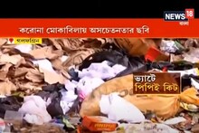 করোনা মোকাবিলায় অসচেতনতার ছবি, রাস্তার পাশে ভ্যাটে পড়ে PPE কিট