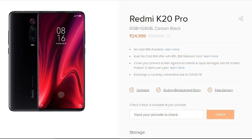এই প্রোমোশন ডিসকাউন্টি শুধুমাত্র 6GB + 128GB ভেরিয়েন্টের জন্য। 8GB + 256GB মডেলের দাম কমায়নি কোম্পানি। এই ভেরিয়েন্টি কিনতে গেলে গ্রাহককে খরচ করতে হবে ২৯,৯৯৯ টাকা। Mi.Com, Flipkart ও Amazon থেকে সস্তায় কিনতে পারবেন 6GB + 128GB ভেরিয়েন্টটি। এই ফোনটি কার্বন ব্ল্যাক, ফ্লাম রেড, গ্লেসিয়ার ব্লু ও পার্ল হোয়াইট কালারে পাওয়া যাবে। এই প্রোমোশন ডিসকাউন্টি শুধুমাত্র 6GB + 128GB ভেরিয়েন্টের জন্য। 8GB + 256GB মডেলের দাম কমায়নি কোম্পানি। এই ভেরিয়েন্টি কিনতে গেলে গ্রাহককে খরচ করতে হবে ২৯,৯৯৯ টাকা। Mi.Com, Flipkart ও Amazon থেকে সস্তায় কিনতে পারবেন 6GB + 128GB ভেরিয়েন্টটি। এই ফোনটি কার্বন ব্ল্যাক, ফ্লাম রেড, গ্লেসিয়ার ব্লু ও পার্ল হোয়াইট কালারে পাওয়া যাবে।
