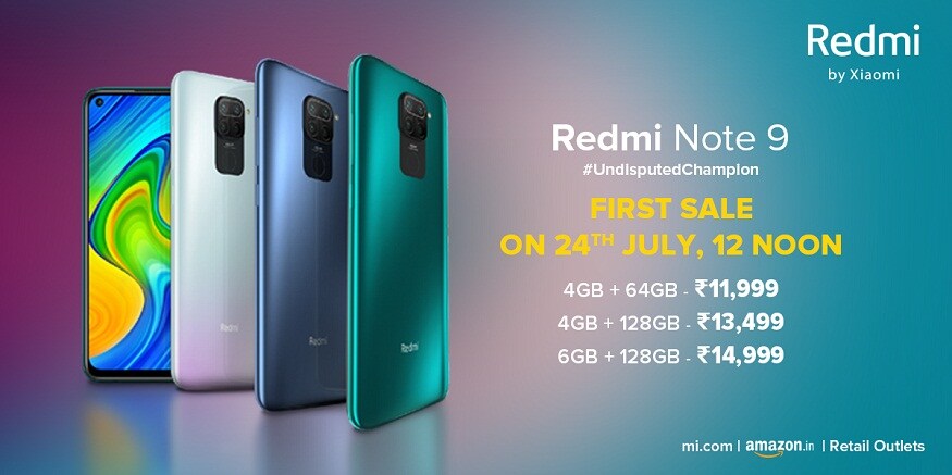 Redmi Note 9-এর ৪জিবি আর ৬৪জিবি স্টোরেজ ভেরিয়েন্টের দাম ১১,৯৯৯ টাকা। আবার ৬জিবি+১২৮ জিবি স্টোরেজের দাম ১৪,৯৯৯ টাকা। আর ৪জিবি+১২৮ জিবি স্টোরেজের দাম ১৩,৪৯৯ টাকা। আজ দুপুর ১২টা থেকে এই ফোনটি পাওয়া যাচ্ছে Mi.com এবং Amazon-এ। Redmi Note 9-এর ৪জিবি আর ৬৪জিবি স্টোরেজ ভেরিয়েন্টের দাম ১১,৯৯৯ টাকা। আবার ৬জিবি+১২৮ জিবি স্টোরেজের দাম ১৪,৯৯৯ টাকা। আর ৪জিবি+১২৮ জিবি স্টোরেজের দাম ১৩,৪৯৯ টাকা। আজ দুপুর ১২টা থেকে এই ফোনটি পাওয়া যাচ্ছে Mi.com এবং Amazon-এ।