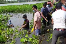 গামছা কাঁধে পানা পরিষ্কার করতে নেমে পড়লেন খোদ মন্ত্রী!‌ দেখে অবাক সবাই