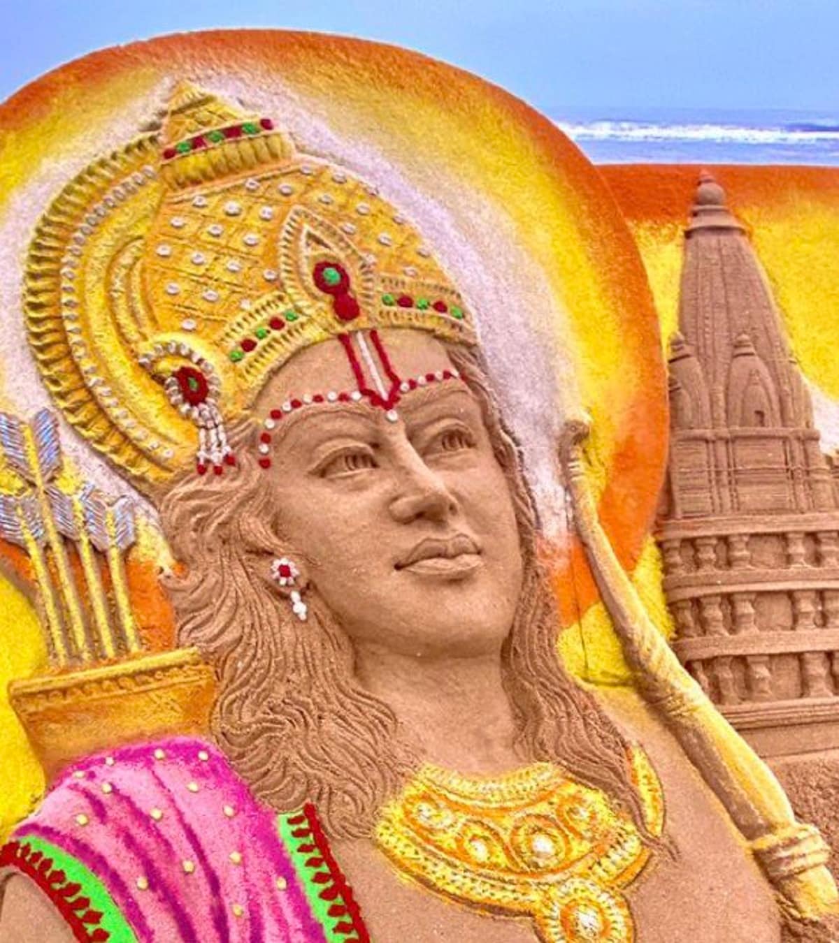 ভগবান শ্রী রামকে শ্রদ্ধা জানাতেই এই সুন্দর শিল্পটি তৈরি করেন তিনি। যা ইতিমধ্যে সকলের কাছে প্রশংসিত। photo source collected ভগবান শ্রী রামকে শ্রদ্ধা জানাতেই এই সুন্দর শিল্পটি তৈরি করেন তিনি। যা ইতিমধ্যে সকলের কাছে প্রশংসিত। photo source collected