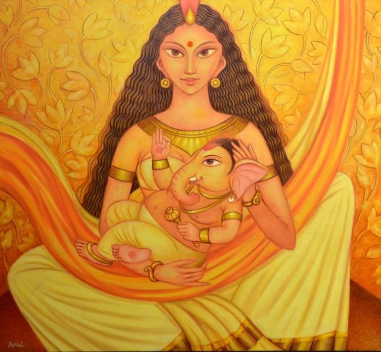 • এ দিকে স্নানপর্ব সমাপন করে মাতা পার্বতী মৃত গণেশকে দেখে কান্নায় ভেঙে পড়লেন। শিবের ক্রোধ নির্বাপিত হল। উনি বুঝতে পারলেন, একনিষ্ঠ মাতৃভক্তির ফলস্বরূপ গণেশ মৃত্যুবরণ করেছে। গণেশের পুনর্জীবন দানের প্রবল ইচ্ছা থাকলেও শিব খুবই মুশকিলে পড়লেন। কারন ত্রিশূল দিয়ে কাটা মুন্ড কোনওদিন জোড়া লাগে না। • এ দিকে স্নানপর্ব সমাপন করে মাতা পার্বতী মৃত গণেশকে দেখে কান্নায় ভেঙে পড়লেন। শিবের ক্রোধ নির্বাপিত হল। উনি বুঝতে পারলেন, একনিষ্ঠ মাতৃভক্তির ফলস্বরূপ গণেশ মৃত্যুবরণ করেছে। গণেশের পুনর্জীবন দানের প্রবল ইচ্ছা থাকলেও শিব খুবই মুশকিলে পড়লেন। কারন ত্রিশূল দিয়ে কাটা মুন্ড কোনওদিন জোড়া লাগে না।