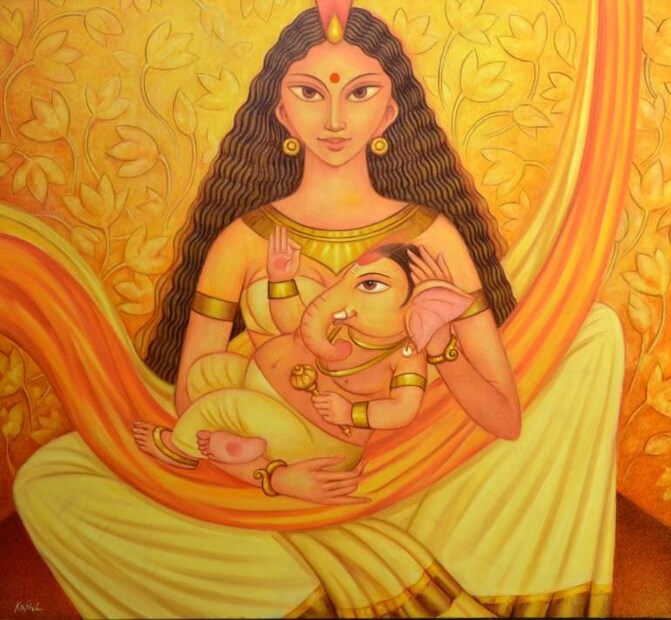 • এ দিকে স্নানপর্ব সমাপন করে মাতা পার্বতী মৃত গণেশকে দেখে কান্নায় ভেঙে পড়লেন। শিবের ক্রোধ নির্বাপিত হল। উনি বুঝতে পারলেন, একনিষ্ঠ মাতৃভক্তির ফলস্বরূপ গণেশ মৃত্যুবরণ করেছে। গণেশের পুনর্জীবন দানের প্রবল ইচ্ছা থাকলেও শিব খুবই মুশকিলে পড়লেন। কারন ত্রিশূল দিয়ে কাটা মুন্ড কোনওদিন জোড়া লাগে না। 