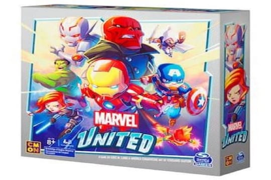 This product image released by Spin Master Games shows Marvel United, a fast-moving cooperative game where players take control of Marvel superheroes and band together against the most dangerous villains in the Marvel Universe. (Spin Master Games via AP)