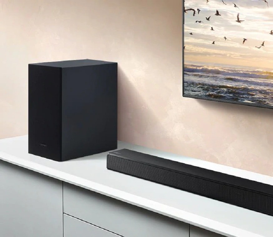 Samsung HW-T550 soundbar - যদি আপনার বন্ধু লাউড মিউজিক পছন্দ করেন বা অবসরে টিভিতে ডুব দেন, তা হলে তাঁর জন্য সেরা উপহার হতে পারে এই Samsung HW-T550 soundbar। এর দাম ২১,৯৯০ টাকা। এতে Dolby Digital ও DTS দুই সাপোর্ট করে। এই সাউন্ডবারের 3D আউটপুট যে কোনও শ্রোতার কাছে এক মনোরম অভিজ্ঞতা। Samsung HW-T550 soundbar - যদি আপনার বন্ধু লাউড মিউজিক পছন্দ করেন বা অবসরে টিভিতে ডুব দেন, তা হলে তাঁর জন্য সেরা উপহার হতে পারে এই Samsung HW-T550 soundbar। এর দাম ২১,৯৯০ টাকা। এতে Dolby Digital ও DTS দুই সাপোর্ট করে। এই সাউন্ডবারের 3D আউটপুট যে কোনও শ্রোতার কাছে এক মনোরম অভিজ্ঞতা।