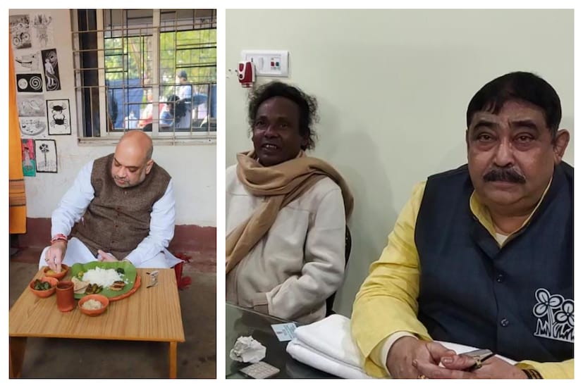 রবিবারই স্বরাষ্ট্রমন্ত্রী অমিত শাহ তাঁর বাড়িতে গিয়ে তৃপ্তি করে মধ্যাহ্নভোজ সেরেছিলেন৷ স্বরাষ্ট্রমন্ত্রীকে গানও শুনিয়েছিলেন বাসুদেব দাস বাউল৷ তার পর আটচল্লিশ ঘণ্টাও কাটল না৷ পরিবার নিয়ে সেই বাসুদেব বাউলই হাজির হলেন বীরভূমের তৃণমূল জেলা সভাপতি অনুব্রত মণ্ডলের কাছে৷ Info and Photo-Indrajit Ruj