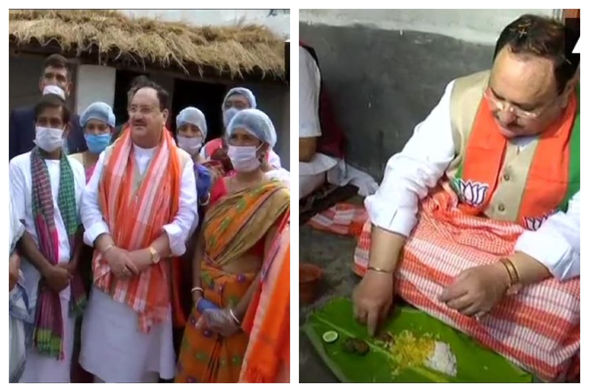 কখনও অমিত শাহ, কখনও জে পি নাড্ডা৷ বিজেপি-র হেভিওয়েট নেতারা রাজ্যে এসে কোনও কৃষক, কখনও বাউল শিল্পীদের বাড়িতে মধ্যাহ্নভোজ সারছেন৷ নতুন এই রাজনৈতিক কৈশলের সঙ্গে পরিচিত হয়ে উঠছে বঙ্গ রাজনীতি৷ যদিও যাঁদের বাড়িতে তাঁরা আসছেন, হতদরিদ্র সেই পরিবারের সদস্যরা অনেক সময়ই অভিযোগ করেছেন, নিজেদের সমস্যার কথাই ভিআইপি অতিথিকে বলার সুযোগ পাননি তাঁরা৷ (Info-Sukanta Mukherjee, Photo-ANI) কখনও অমিত শাহ, কখনও জে পি নাড্ডা৷ বিজেপি-র হেভিওয়েট নেতারা রাজ্যে এসে কোনও কৃষক, কখনও বাউল শিল্পীদের বাড়িতে মধ্যাহ্নভোজ সারছেন৷ নতুন এই রাজনৈতিক কৈশলের সঙ্গে পরিচিত হয়ে উঠছে বঙ্গ রাজনীতি৷ যদিও যাঁদের বাড়িতে তাঁরা আসছেন, হতদরিদ্র সেই পরিবারের সদস্যরা অনেক সময়ই অভিযোগ করেছেন, নিজেদের সমস্যার কথাই ভিআইপি অতিথিকে বলার সুযোগ পাননি তাঁরা৷ (Info-Sukanta Mukherjee, Photo-ANI)