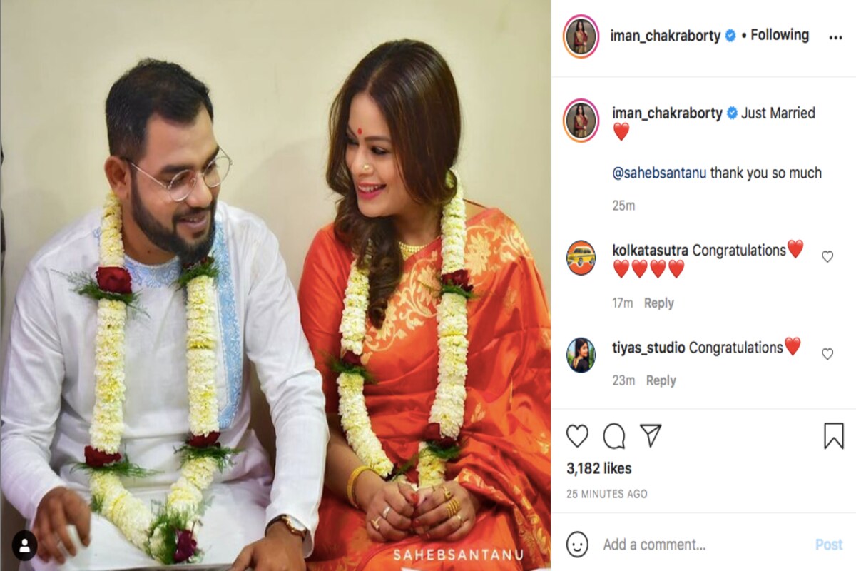 *বাঙালি বিয়ে বলে কথা, তাই বিয়েতে ডিজাইনার লাল বেনারসী পরবেন ইমন। বউকে টক্কর দিতে নীলাঞ্জন পরবেন লাল-সাদা কম্বিনেশনের ধুতি-পাঞ্জাবি। ছবি: ইনস্টাগ্রাম। *বাঙালি বিয়ে বলে কথা, তাই বিয়েতে ডিজাইনার লাল বেনারসী পরবেন ইমন। বউকে টক্কর দিতে নীলাঞ্জন পরবেন লাল-সাদা কম্বিনেশনের ধুতি-পাঞ্জাবি। ছবি: ইনস্টাগ্রাম।