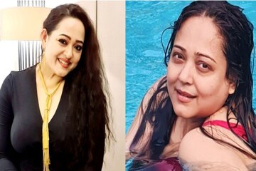 সুইমিং পুলে অপরাজিতা আঢ্য, লাল টুকটুকে সুইম স্যুটে অভিনেত্রী যেন জলপরী