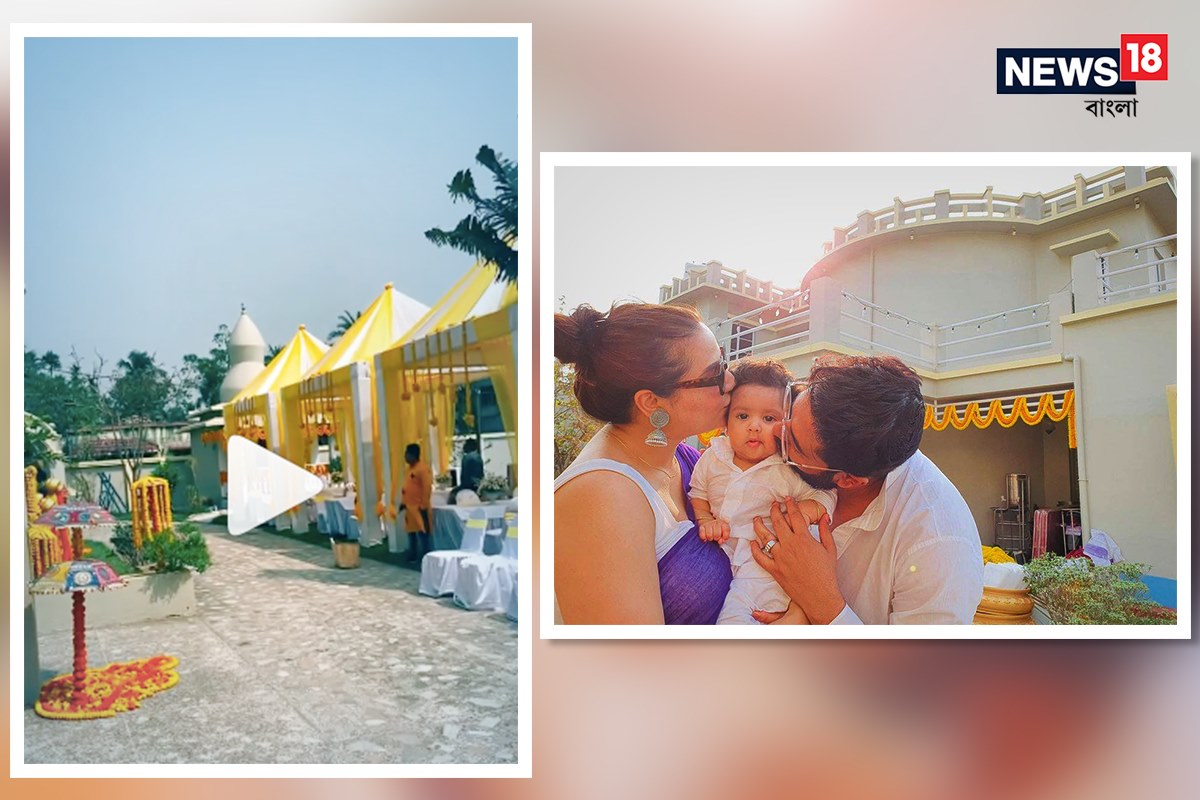 *উল্লেখ্য, ডেস্টিনেশন অন্নপ্রাশন উপলক্ষে হালিশহরের যে বিশাল বাড়িটিতে গিয়েছেন তাঁরা, সেটিকে ফুলে ফুলে সাজিয়ে তোলা হয়েছে। তাতে রয়েছে রাজস্থানি টাচ। পর পর তাঁবু বানিয়ে বসার ব্যবস্থা করা হয়েছে, যা থেকে স্পষ্ট বুফে সিস্টেমে খাওয়ানোর ব্যবস্থাই থাকছে। *উল্লেখ্য, ডেস্টিনেশন অন্নপ্রাশন উপলক্ষে হালিশহরের যে বিশাল বাড়িটিতে গিয়েছেন তাঁরা, সেটিকে ফুলে ফুলে সাজিয়ে তোলা হয়েছে। তাতে রয়েছে রাজস্থানি টাচ। পর পর তাঁবু বানিয়ে বসার ব্যবস্থা করা হয়েছে, যা থেকে স্পষ্ট বুফে সিস্টেমে খাওয়ানোর ব্যবস্থাই থাকছে।