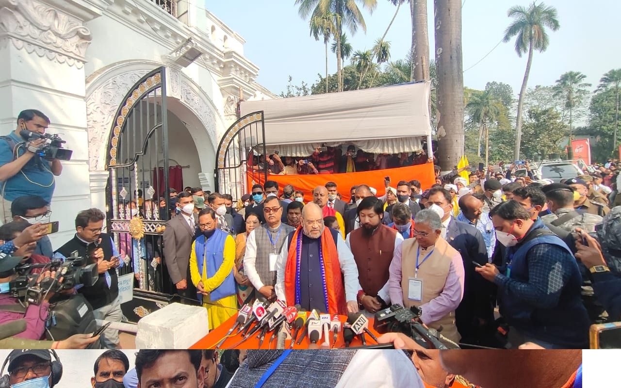 মিহির গোস্বামীকে নিয়েই সাংবাদিকদের মুখোমুখি অমিত শাহ।