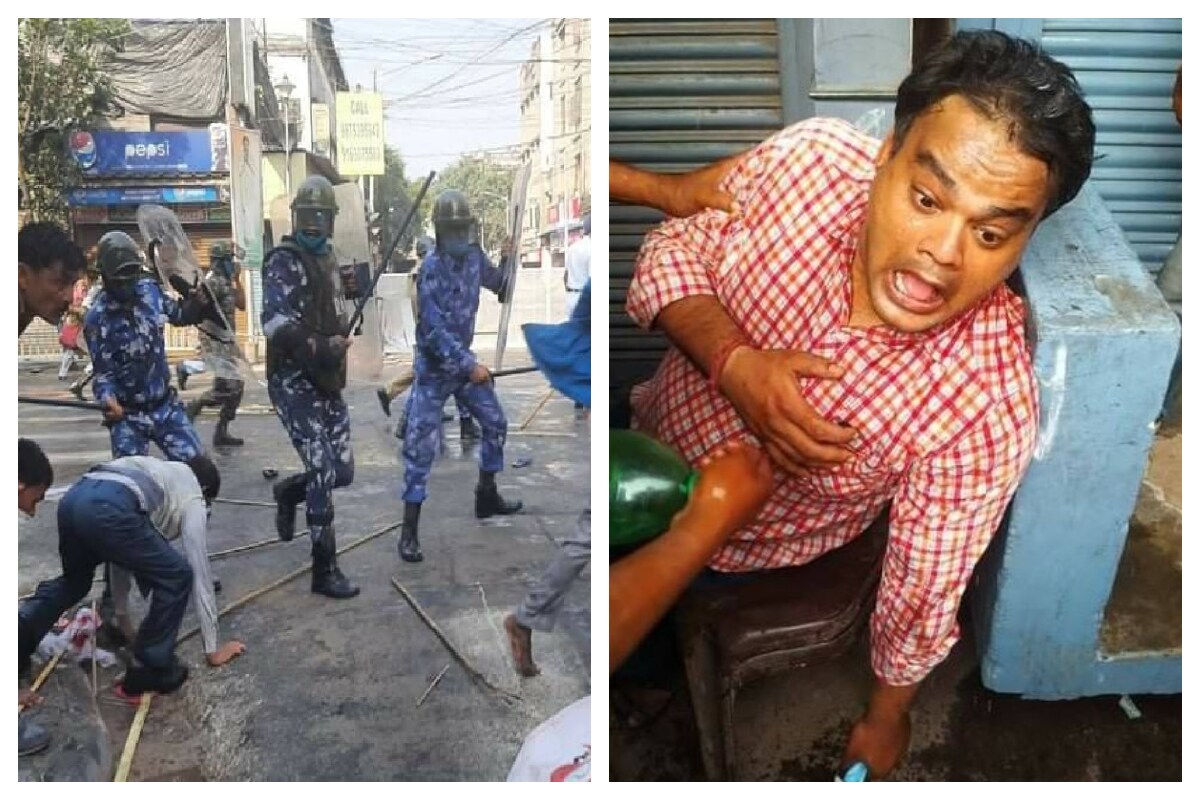 বামেদের নবান্ন অভিযান ঘিরে ধুন্ধুমার কাণ্ড ধর্মতলা সহ মধ্য কলকাতার বেশ কয়েকটি জায়গায়৷ পুলিশের মারে বেশ কয়েকজন বিক্ষোভকারী গুরুতর আহত হয়েছেন বলে বাম সমর্থকদের অভিযোগ৷ অন্যদিকে বাম সমর্থকদের ছোড়া ইটের আঘাতে কয়েকজন পুলিশকর্মীও আহত হয়েছেন বলে খবর৷ Photo-Facebook বামেদের নবান্ন অভিযান ঘিরে ধুন্ধুমার কাণ্ড ধর্মতলা সহ মধ্য কলকাতার বেশ কয়েকটি জায়গায়৷ পুলিশের মারে বেশ কয়েকজন বিক্ষোভকারী গুরুতর আহত হয়েছেন বলে বাম সমর্থকদের অভিযোগ৷ অন্যদিকে বাম সমর্থকদের ছোড়া ইটের আঘাতে কয়েকজন পুলিশকর্মীও আহত হয়েছেন বলে খবর৷ Photo-Facebook