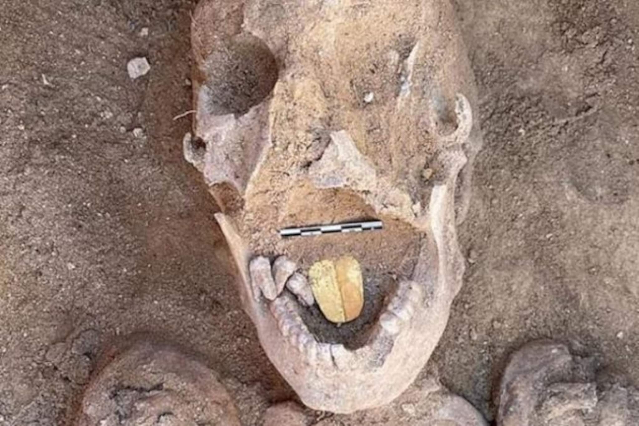 ২০০০ বছরের পুরনো কবর থেকে মিলল সোনার জিভ বসানো মমি!