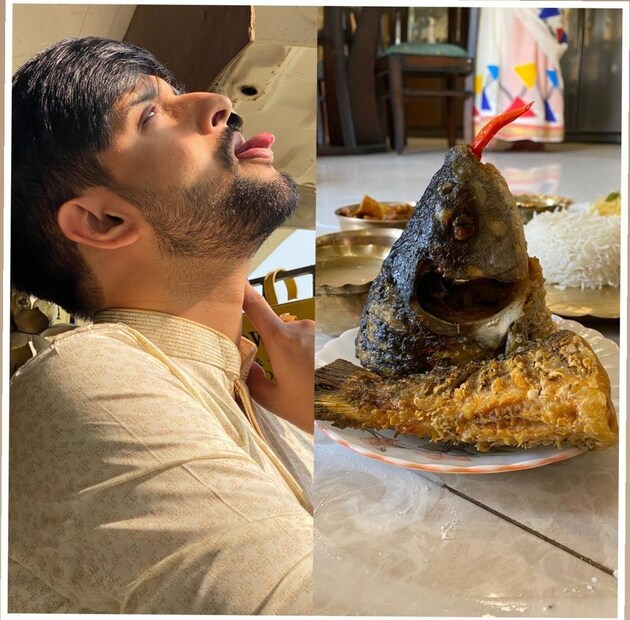 *নীল এবং তৃণা দু'জনেই তাঁদের সোশ্যাল মিডিয়া হ্যান্ডেলে আইবুড়োভাতের ছবি শেয়ার করেছেন। ছবি: ইনস্টাগ্রাম।   
