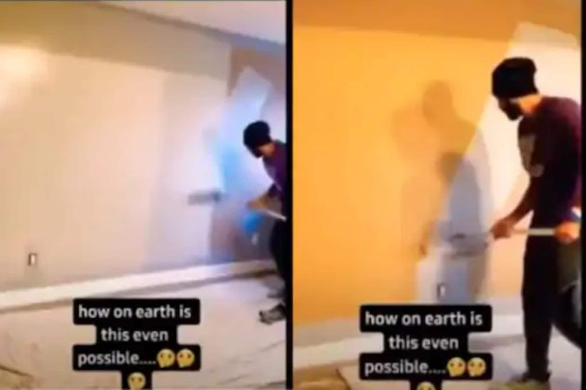 ৩০ সেকেন্ডে শেষ গোটা দেওয়াল রং করা! অবাক নেটিজেন, দেখুন ভিডিও