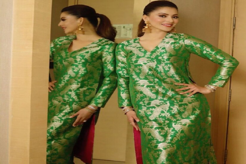সবুজ ব্রোকেড স্যুটে সবারই নজর কেড়েছেন উর্বশী রাউতেলা ৷ ছবি সৌজন্যে ইনস্টাগ্রাম ৷