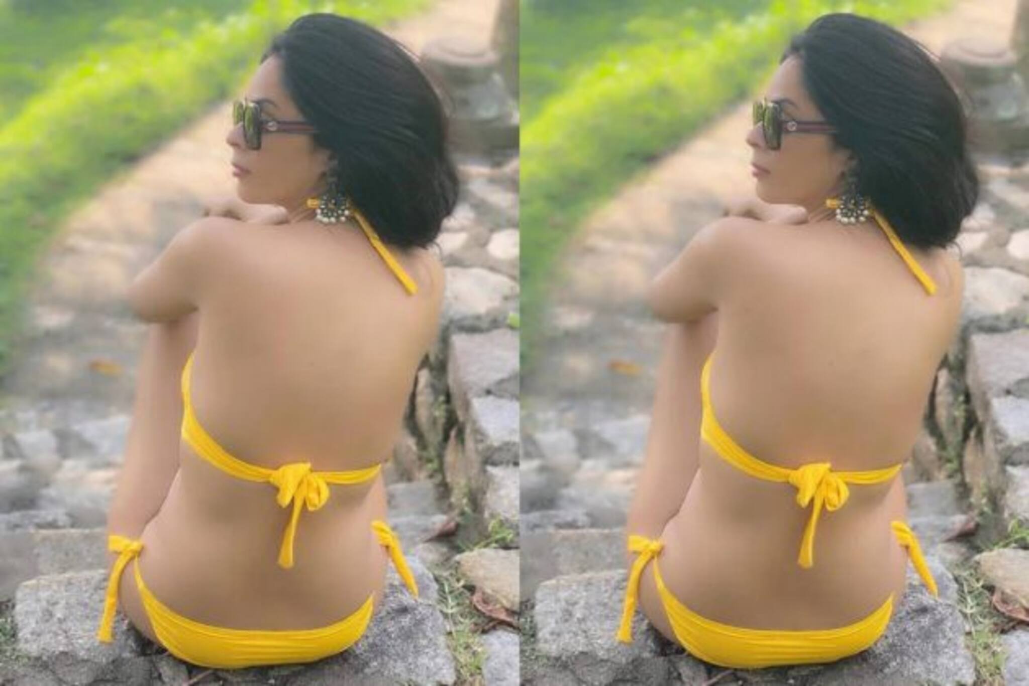 Mallika Sherawat: হলুদ বিকিনি পিঠখোলা-উল্টে শুয়ে মল্লিকা শেরাওয়াত, হটনেসে টগবগ করে ফুটছে জল