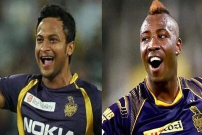 Shakib Al Hasan and Andre Russell is set to leave KKR -Photo-File 