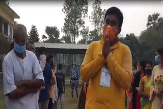 গাজলের বিজেপি প্রার্থী চিন্ময় দেব বর্মণ। 