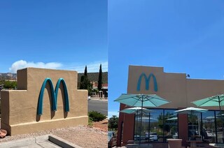 আর সব জায়গায় হলুদ, কিন্তু আরিজোনার এই ম্যাকডোনাল্ডস রেস্তোরাঁর লোগো তুঁতে নীল; রহস্যটা কী?
