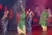 স্লিভলেস ব্লাউজ, সরল শাড়ি, অনুরাগ বসুকে ধনুচি নাচে টেক্কা দিতে মরিয়া মালাইকা
