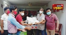 রেড ভলেন্টিয়ারদের কাজে উৎসাহ দিতে দেওয়া হল স্যানিটাইজার মেশিন, পিপিই কিট