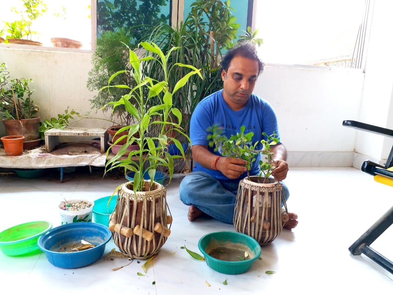 পণ্ডিত প্রদ্যুৎ মুখোপাধ্যায়ের গ্রিন তবলা এমনই একটি উদ্যোগ। তবলা একটা বাদ্যযন্ত্র, তাতে বৃক্ষরোপণ করে নতুন এক দিক দেখালেন শিল্পী। অব্যবহৃত তবলার খোলে বসালেন গাছ। সাজালেন বাড়ির ছাদ,বসার ঘর। পণ্ডিত প্রদ্যুৎ মুখোপাধ্যায়ের গ্রিন তবলা এমনই একটি উদ্যোগ। তবলা একটা বাদ্যযন্ত্র, তাতে বৃক্ষরোপণ করে নতুন এক দিক দেখালেন শিল্পী। অব্যবহৃত তবলার খোলে বসালেন গাছ। সাজালেন বাড়ির ছাদ,বসার ঘর।