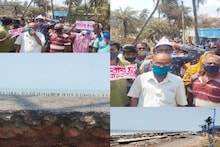 পাকা বাঁধের দাবিতে সংগঠিত পূর্ব মেদিনীপুরের জলধা গ্রামের বাসিন্দারা