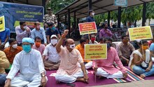 বিজেপির অবস্থান বিক্ষোভ সিউড়িতে