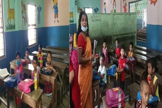 প্রশাসনকে বুড়ো আঙ্গুল দেখিয়ে বালুরঘাটে চলছিল শিশুদের স্কুল।