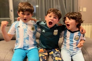 Three sons of Lionel Messi celebrates Argentina's copa america win- Photo Courtesy- antonela roccuzzo/ Instagram 