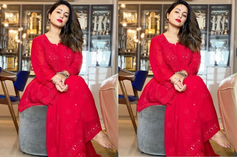 লাল পোশাকে সোশ্যাল মিডিয়ায় আগুন ধরাচ্ছেন হিনা খান (Hina Khan) ৷ তাঁর প্রতিটি ছবিই দুর্বার গতিতে ভাইরাল হয়েছে সোশ্যাল মিডিয়ায় ৷ ছবি সৌজন্যে ইনস্টাগ্রাম ৷ 
