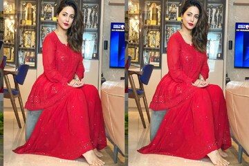 শরীর বলছে মনের কথা! লাল টুকটুকে ঠোঁট, দুষ্টু ইশারা হিনা খানের, হট ছবি ভাইরাল
