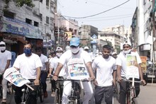 পেট্রোপণ্যের মূল্যবৃদ্ধির প্রতিবাদে হাওড়া ব্রিজ পর্যন্ত সাইকেল র‍্যালি বিধায়কে