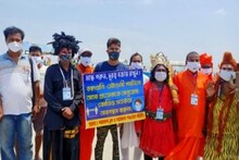 বকখালি সমুদ্র সৈকতে করোনা সচেতনতায় প্রচার যমরাজের
