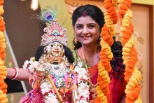 নিজের হাতে পরিবেশন করে শিশুদের খাইয়ে নন্দ উৎসবে মেতে উঠলেন অদিতি