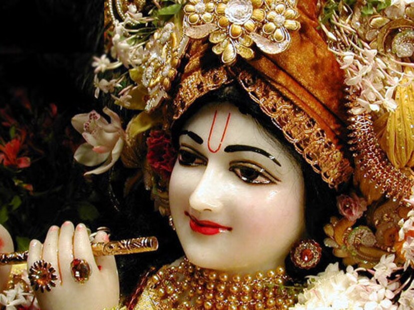 • জন্মাষ্টমীর দিবস মধ্যাহ্নে শ্রী শ্রী ঠাকুরের ভোগ দিতে হবে অন্যান্য দিনের মতোই । পরে সন্ধ্যা আরতি করে সন্দেশ ভোগ দিয়ে কৃষ্ণকে য়শন দিতে হবে । রাত্রি বারোটার সময় তাঁকে জাগরিত করে পঞ্চামৃতের দ্বারা স্নান করিয়ে ফুল দিয়ে পুজো করে পাঞ্জরী (ধনিয়া চূর্ণ ঘিয়ে ভেজে তাতে ঘি মিশিয়ে যে বস্তু তৈরি হয় তাকে পাঞ্জরী বলে । কেউ কেউ এতে বাদাম, নারকেল, কিশমিশ দিয়ে থাকেন), দই, মিষ্টি প্রভৃতি ফলার ভোগ দিতে হবে ।