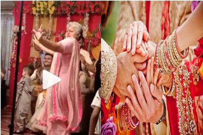 মণ্ডপ কঁপিয়ে নতুন জামাইয়ের সামনেই নাচছেন শাশুড়ি। 