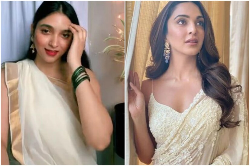  জানা গিয়েছে, কিয়ারার স্টাইল নকল করা এই মেয়েটির নাম ঐশ্বর্য ৷ তাঁকে একঝলক দেখলে বোঝাই মুশকিল যে তিনি ঐশ্বর্য না কিয়ারা ! Photo Courtesy: Instagram@kiaraaliaadvani@righdeshwari