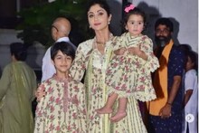 দুই সন্তানকে নিয়ে গণপতি বিগ্রহকে বিসর্জন দিলেন শিল্পা