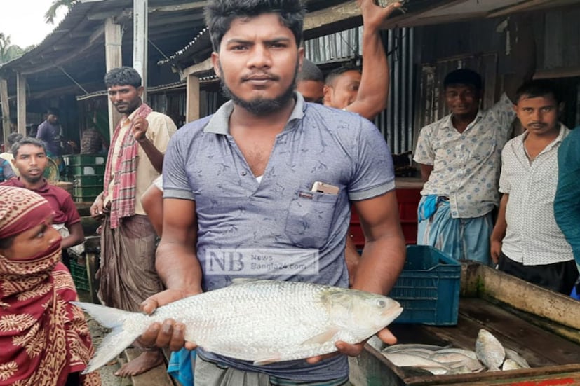 করিম মাঝি বলেন, ‘গতকাল রাতে মেঘনা নদীতে জাল ফেলার পরপরই বৃষ্টি নামে। জাল তোলার সময় ছোট ও মাঝারি আকারে ১৭টি ইলিশের সাথে বড় ইলিশ ধরা পড়ে। বাকি মাছগুলো বিক্রি করেছি ৯ হাজার টাকায়।'