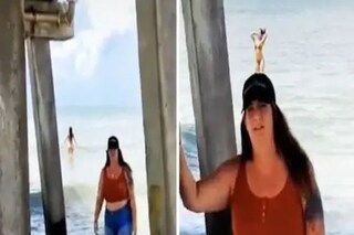 wife caught husband clicking another bikini woman bathing photos-Photo Courtesy- Tiktok  