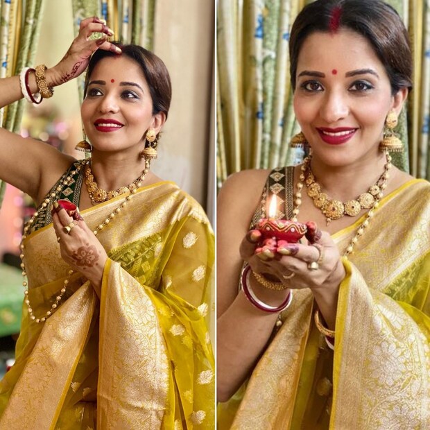 করবা চৌথ সেলিব্রেশনের ছবি ইনস্টাগ্রামে শেয়ার করেছেন মোনালিসা (Bhojpuri actress Monalisa looks very very sexy in Karva Chauth 2021) ৷ সোশ্যাল মিডিয়ায় শেয়ার করা ছবিতে বিশেষ সুন্দর লাগছে ঠাকুরপোদের বউদিকে ৷ শৃঙ্গার ও লাস্যে পরিপূর্ণ ঝুমা বউদি ৷ ছবি সৌজন্যে ইনস্টাগ্রাম ৷