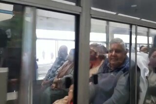 Jagdeep Dhankhad enjoys a joy ride with wife in Darjeeling toy train