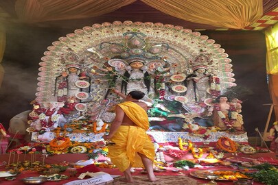 দিল্লির সাবেক দুর্গাপুজো এবার সারা হচ্ছে নমো নমো করে। ফাইল চিত্র