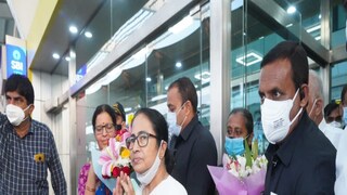 গোয়া পৌঁছনোর পর মমতা বন্দ্যোপাধ্যায়৷ Photo-Twitter/TMC