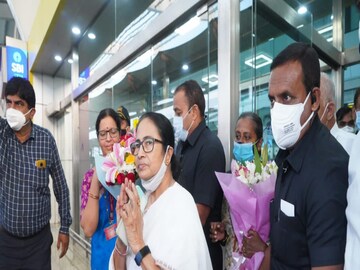 গোয়া পৌঁছনোর পর মমতা বন্দ্যোপাধ্যায়৷ Photo-Twitter/TMC
