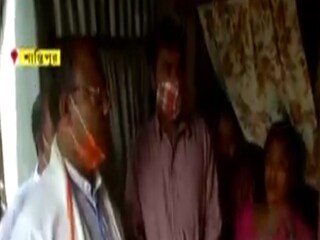 শক্তিপ্রমুখের বাড়িতে বিজেপি প্রার্থী